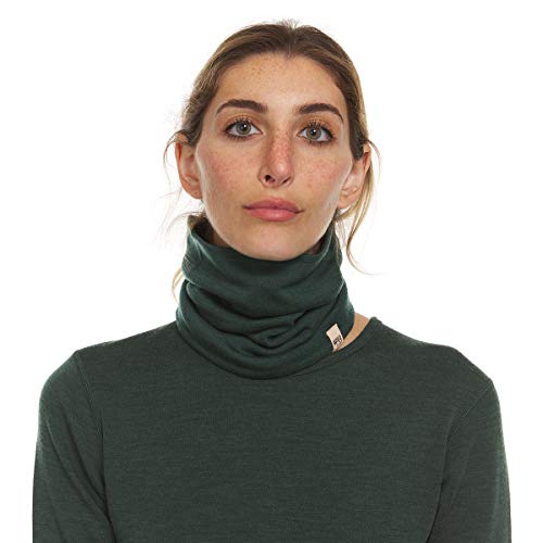 100% Merino Wool - Midweight Neck Gaiter - Skiing Neck Warmer - Winter Face Mask - Multipurpose Headwear - color: Forest Green