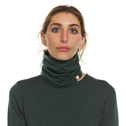 100% Merino Wool - Midweight Neck Gaiter - Skiing Neck Warmer - Winter Face Mask - Multipurpose Headwear - color: Forest Green
