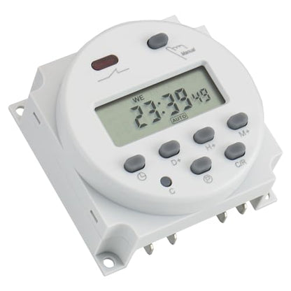 Baomain Time Switch Relay,Digital LCD Programmable Timer,24V DC/AC Input,200-250V 16A Output,28 Programs Daily/Weekly Schedule,CN101A for Lighting and Equipment Control - size: Timer