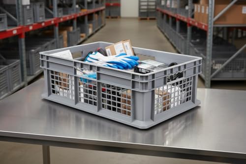 Hudson Exchange 24 x 16 x 8" Mesh Straight Wall Handled Storage Container Tote, Gray - color: Gray, size: 1 Pack