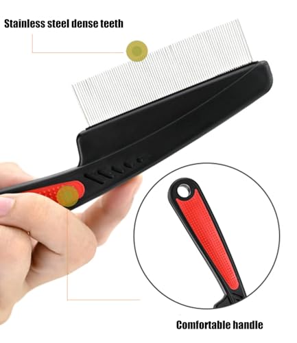 Dandruff Comb Removal Hollow Fine Tooth Scalp Detox Hair Care Tool 2PC | Build Up Flakes Lice Comb, Self Cleaning, Button Release Design, Anti Slip Comb Handle, Scalp Masssage, for Women Men Kids - color: 2PC Black+Red