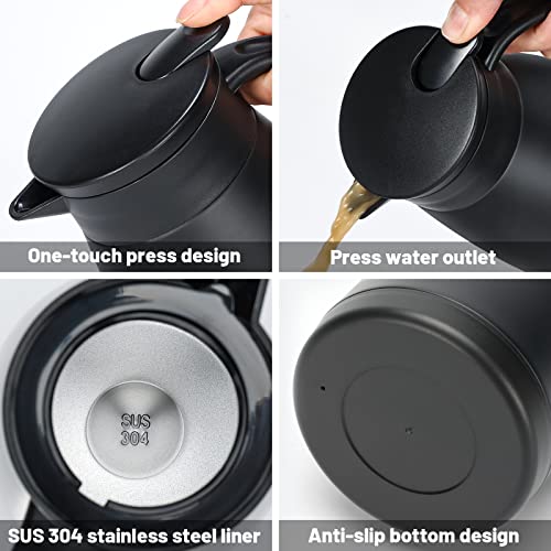 34oz Insulated Coffee Carafe with Handle, Black - color: Black, size: 34 oz