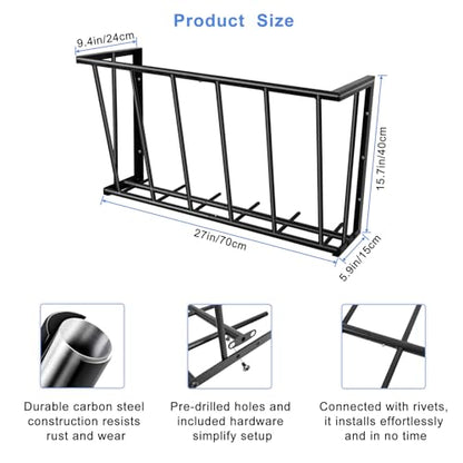 2-Pack Wall Mount Hay Feeder for Goats, 27-Inch Long Hay Rack for Horses - size: 2 pcs 27'' Long