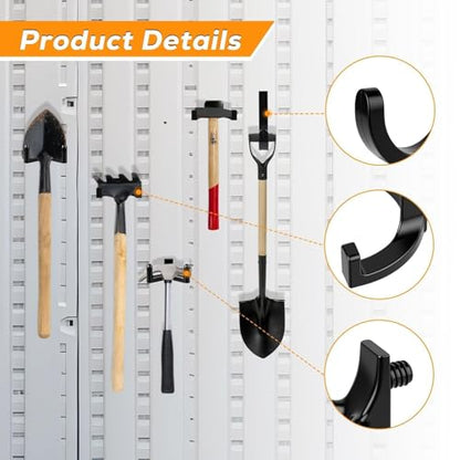 9 Pack Storage Shed Hooks Compatible with Suncast/Craftsman- J U V Shape | Heavy Duty ABS Plastic Wall Mount Storage Accessories for Garden Tools, Ladders & Gear Fits 0.55" Threaded