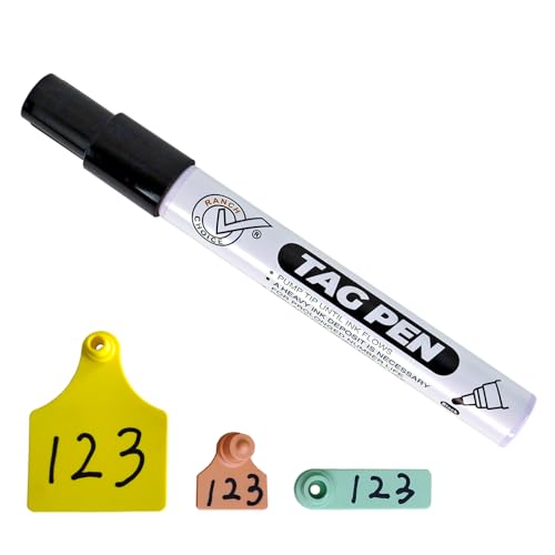 Ear Tag Marking Pen, Black, with Special Ink Penetrates Into Cattle Livestock Ear Tags, Long Lasting Not Fading - size: Black Ink 1 count