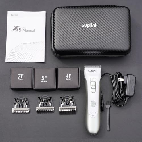 suplink Professional Dog Clippers for Thick Coats，4 Blade (1/3/6/9mm)