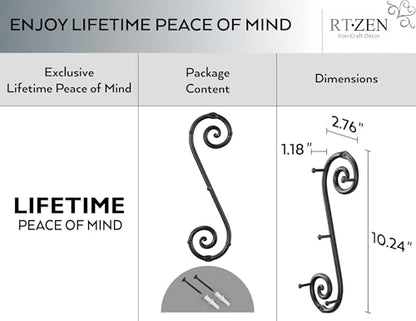 RTZEN Farmhouse Small Key Holder for Wall, Wrought Iron Wall Mount Rack - style: Vertical