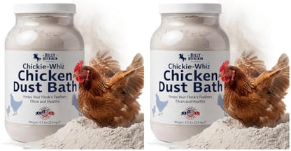 5.5lb Chickie-Whiz Chicken Dust Bath - Made in USA - All Natural Volcanic Ash Dust Bath for Chickens - Healthier Eggs & Feathers - Chicken Coop Accessories for Farms by Billy Buckskin Co. (Pack of 2) - size: 1 x 5.5 LB (Pack of 2)