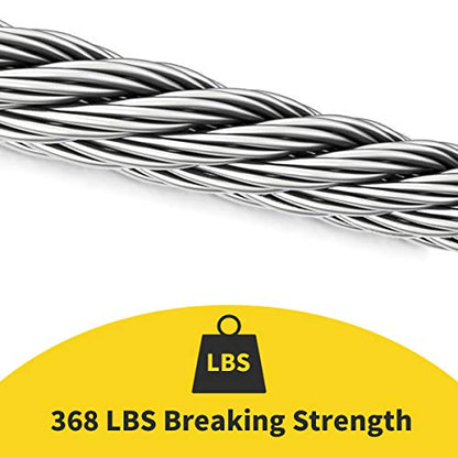 1/16 Wire Rope, 1000FT 304 Stainless Steel Cable with 300Pcs Crimp Sleeves, Aircraft Grade, 7x7 Strand, 368lbs Breaking Strength, for Garden Trellis, Clothesline, Railing,Trellis - size: 1000 ft