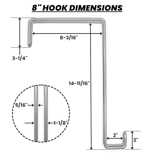 Over The Wall Heavy Duty Concrete Cinder Cement Block Wall Outdoor No Drill Fence Hooks Hangers - Extra Long Large Rafter Ladder Pool Equipment Pole Hangers for Planters Hoses Horse Tack Organization - size: 8" Wide Wall Hooks