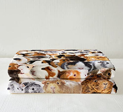 Kids Guinea Pig Fleece Blanket Children Cute Cavy Animal Sherpa Throw Blanket for Bed Sofa Couch Lovely Funny Pet Pattern Fuzzy Blanket Boys Girls Ultra Soft Warm Plush Flannel Blanket 40"x50" - color: Multi 15, size: 40"x50"