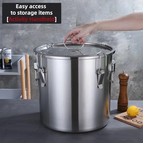 Stainless Steel Airtight Food Storage container with Lid for Pantry Kitchen - size: 8.72gal