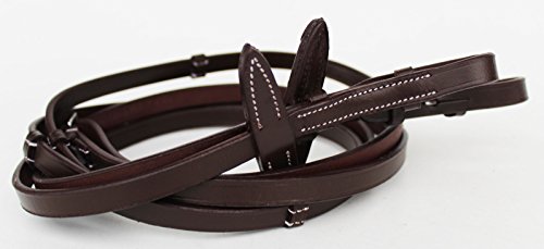 Horse English Padded Leather Adjustable Flash Bridle Reins Full 803443 - color: Brown/Light Brown