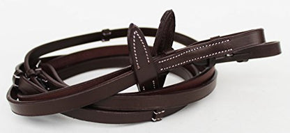 Horse English Padded Leather Adjustable Flash Bridle Reins Full 803443 - color: Brown/Light Brown