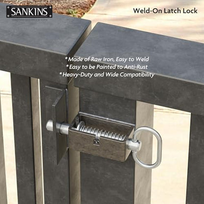 5-1/8'' Trailer Gate Latch, Weld-On Spring Latch Lock, Heavy-Duty Trailer Latch with Plain Tube, Spring Loaded Latch for Utility Trailer Gate, Pack of 2 - size: 5inch