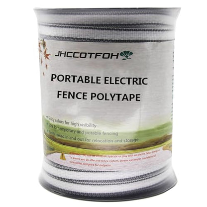 Electric Fence Polytape, 5 Strands of Electrical Conductors Poly Electric Fence Tape, 656 Feet Roll