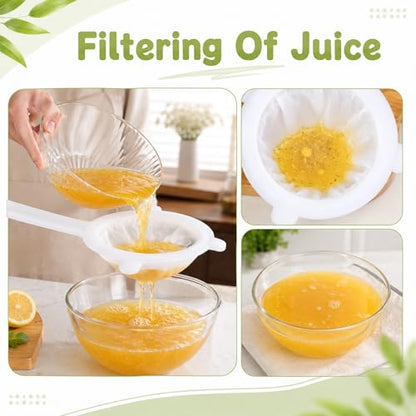 Kitchen Ultra Fine Nylon Mesh Strainer, 400 Mesh Fine Mesh Strainer with Handle Mesh Sieve Kitchen Filter Tool for Liquids Soy Milk Coffee Milk Yogurt Juice Tea Leaf Filter Wine