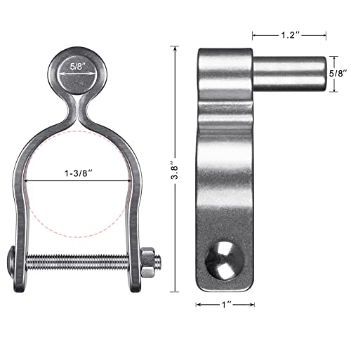Insaga 304 Stainless Steel Chain Link Fence Gate Post Hinge, Heavy Duty Gate Hinges, 1-3/8'' Male Post Gate Hinges fit 1-3/8'' Outer Diameter Post/Pipe, 2pcs - color: Male-1-3/8''-2pcs