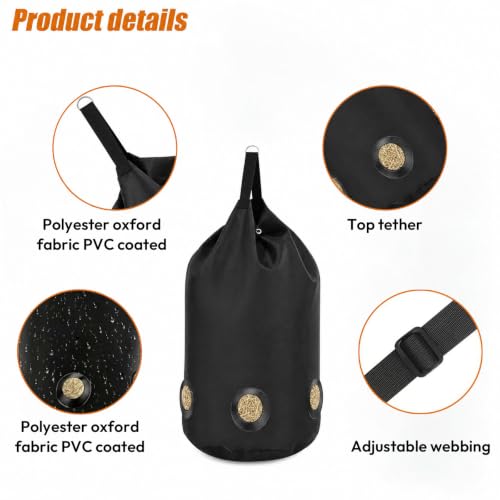 Heavy Duty Horse Hay Feeder Bag Slow Feed Hay Bag with Hanging Strap