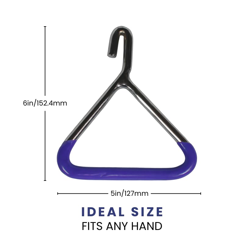 IVS OB Chain Handle - Chrome-Plated - Blue Rubber Grip | Ergonomic Veterinary Calving Tool for Cattle, Sheep, and Goats