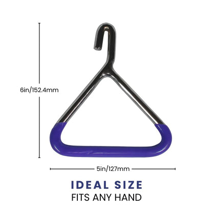 IVS OB Chain Handle - Chrome-Plated - Blue Rubber Grip | Ergonomic Veterinary Calving Tool for Cattle, Sheep, and Goats