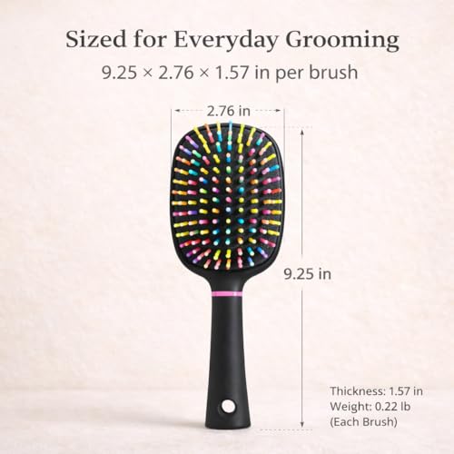 2PCS Rainbow Air Cushion Grooming Brush for Horses Dogs Cats