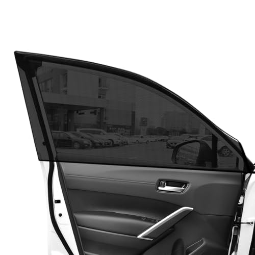 2 PCS Car Window Shades, Stretchy Mesh Front Rear Side Window Sun Shades for Heat Block UV Protection, Universal Breathable SUV Window Screen Covers to Keep Your Cars Cool (Car, Front) - color: Car, size: 2 PCS (Front)