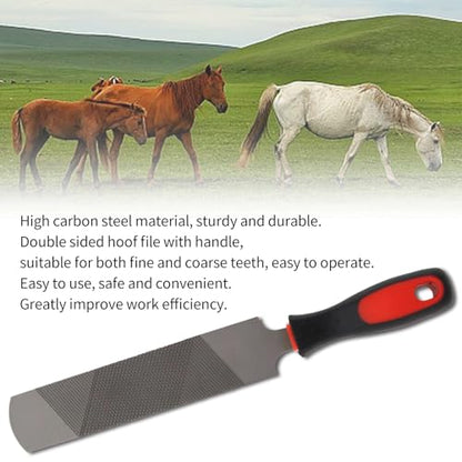 12 Inch Hoof Rasp & Farrier File with Ergonomic Non-Slip Rubber Handle