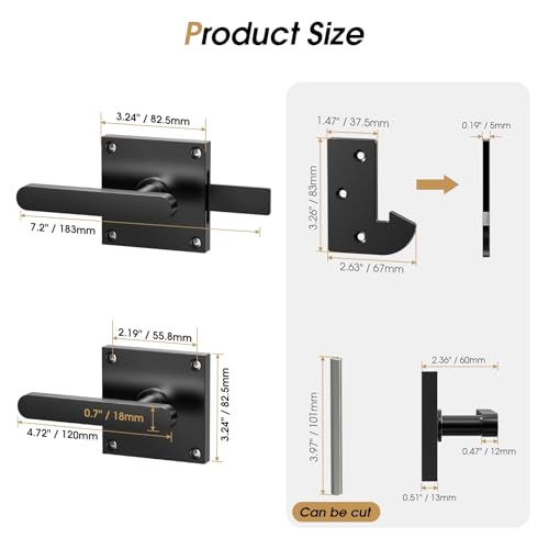 Double Side Gate Latch, Left Inswing Gate Latch for Wooden Fence - size: GL01