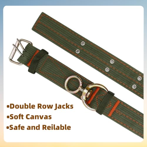 1 Pack 59 Inch Adjustable 4-Layer Nylon Thickened Cow Collar with 2-Rows Metal Buckle and Traction Chain for Dogs, Cow, Sheep, Horse, Goat, Camel