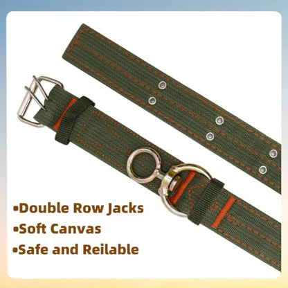 1 Pack 59 Inch Adjustable 4-Layer Nylon Thickened Cow Collar with 2-Rows Metal Buckle and Traction Chain for Dogs, Cow, Sheep, Horse, Goat, Camel