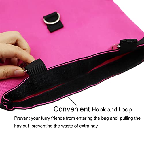 Rabbit Hay Feeder Bag Hanging Hay Rack (Pink, 2 Windows) - color: Pink