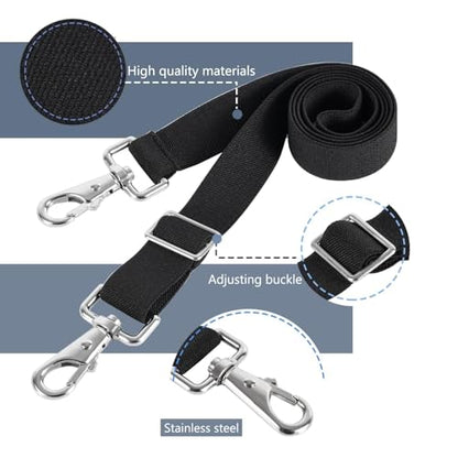 Premium Horse Blanket Sheet Leg Straps, Replacement Stretchy Belly Strap with Double Swivel Snaps, Adjustable Elastic Length from 24 to 42 Inch Winter Blanket - color: Black