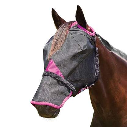 WeatherBeeta ComFiTec Durable Mesh Mask with Nose, Black/Purple, Pony - color: Black/Purple, size: Pony