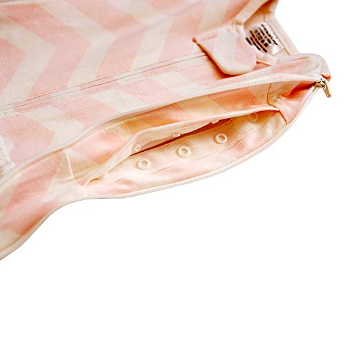 Woombie Grow with Me Baby Swaddle, Convertible Swaddle Fits Babies 0-9 Months, Expands to Wearable Blanket for Babies up to 18 Months, Dreamy Pink Chevron - color: Dreamy Pink Chevron, style: Grow With Me