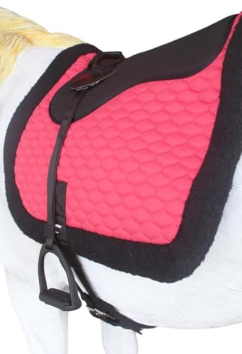 CHALLENGER Horse English Quilted Fleece Padded Trail Bareback Pad 72F48 - color: Pink Black