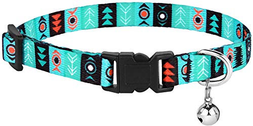 Tribal Aztec Cat Collar 2-Pack, Breakaway with Bell - color: Ethnic + Tribal