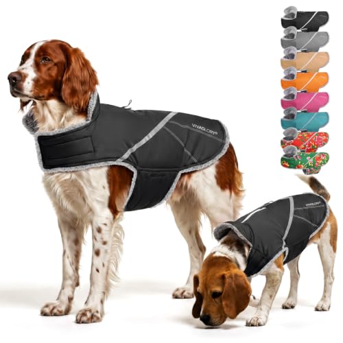 VIVAGLORY Dog Jacket Warm Snowrap Dog Winter Coat Vest, S, Black - color: Black, size: S(Chest: 18-22'')