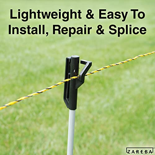 Zareba Heavy-Duty Sure Shock Aluminum Polywire - PVC-Coated Fiberglass and UV-Stabilized Electric Fence Line - 1,320 Foot Spool - Equine Fencing, Temporary Electric Fence - HDW1320YA-Z