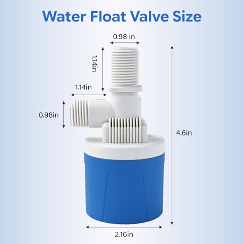 2Pcs 3/4 Inch Aquapulse Top Inlet Water Float Valve, Automatic Water Level Control Valve, Small Aqua Pulse Float Valves for Rain Barrel, Livestock, Water Tank, Pool, Aquarium, Pond, Water Hose - size: 3/4" Top Inlet