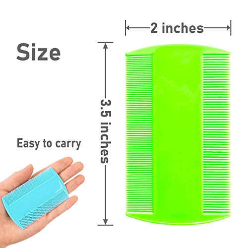 Flea Comb for Cats & Dogs, 4 Pcs Double Sided Lice Comb