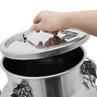 40L Stainless Steel Milk Can, Heavy Duty Food Storage & Transport Container for Dairy, Wine, Grains, Ideal for Home, Farm & Commercial Use, With a Faucet - size: 10.57Gallon