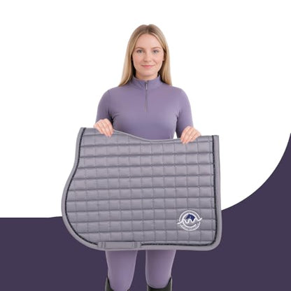 EQUINEWAVE GP Saddle Pad – Satin-Finish Quilted Design - color: Lilac Gray