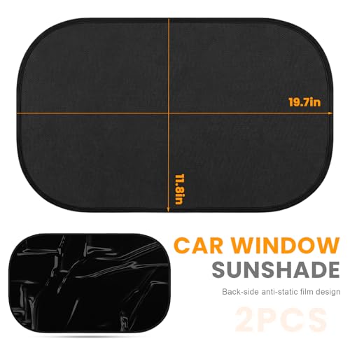 Sun Walker 2PCS Car Window Shade, 20"×12" Side Window Screen Protects Vehicle from Sun Rays & Heat Damage, Static Cling Sunshade Blocker Glare Shield Protection for Car Truck SUV - color: 2 PCS