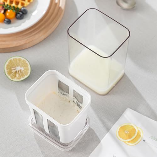 Greek Yogurt Strainer, 1100ml Fine Mesh Strainer with Bag & Lid - size: 1100ML