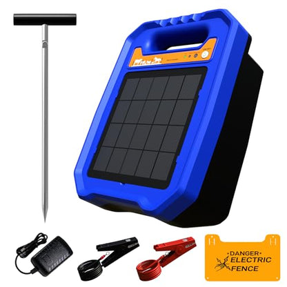 Solar Electric Fence Charger for Livestock, Low Consumption Electric Fence Controller with Smart Day/Night Mode, Suitable for Pasture or Garden Fencing - style: WL2