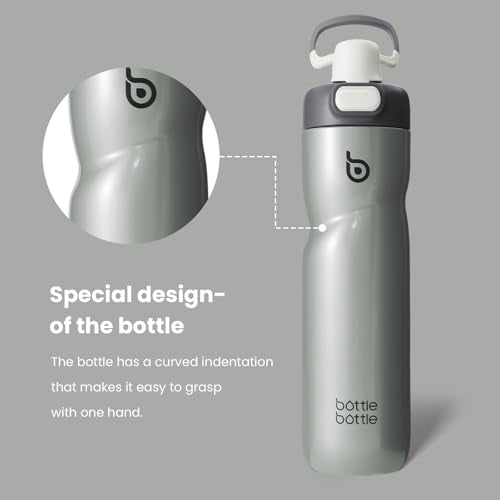 BOTTLE BOTTLE Insulated Water Bottle with Handle 24 oz gray - color: gray