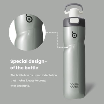BOTTLE BOTTLE Insulated Water Bottle with Handle 24 oz gray - color: gray