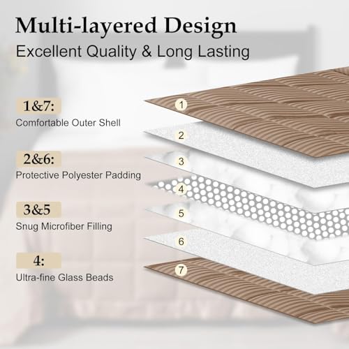 downluxe Weighted Blanket King Size, 18 lb Weighted Blanket with Glass Beads for All Season, Machine Washable Heavy Blanket (Brown, 90 X 108 Inch) - color: Brown, size: Weighted King,18lb