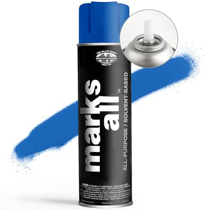 Fox Valley 17oz Marks All Solvent-Based Marking Paint 12-Pack, Blue - color: Blue APWA